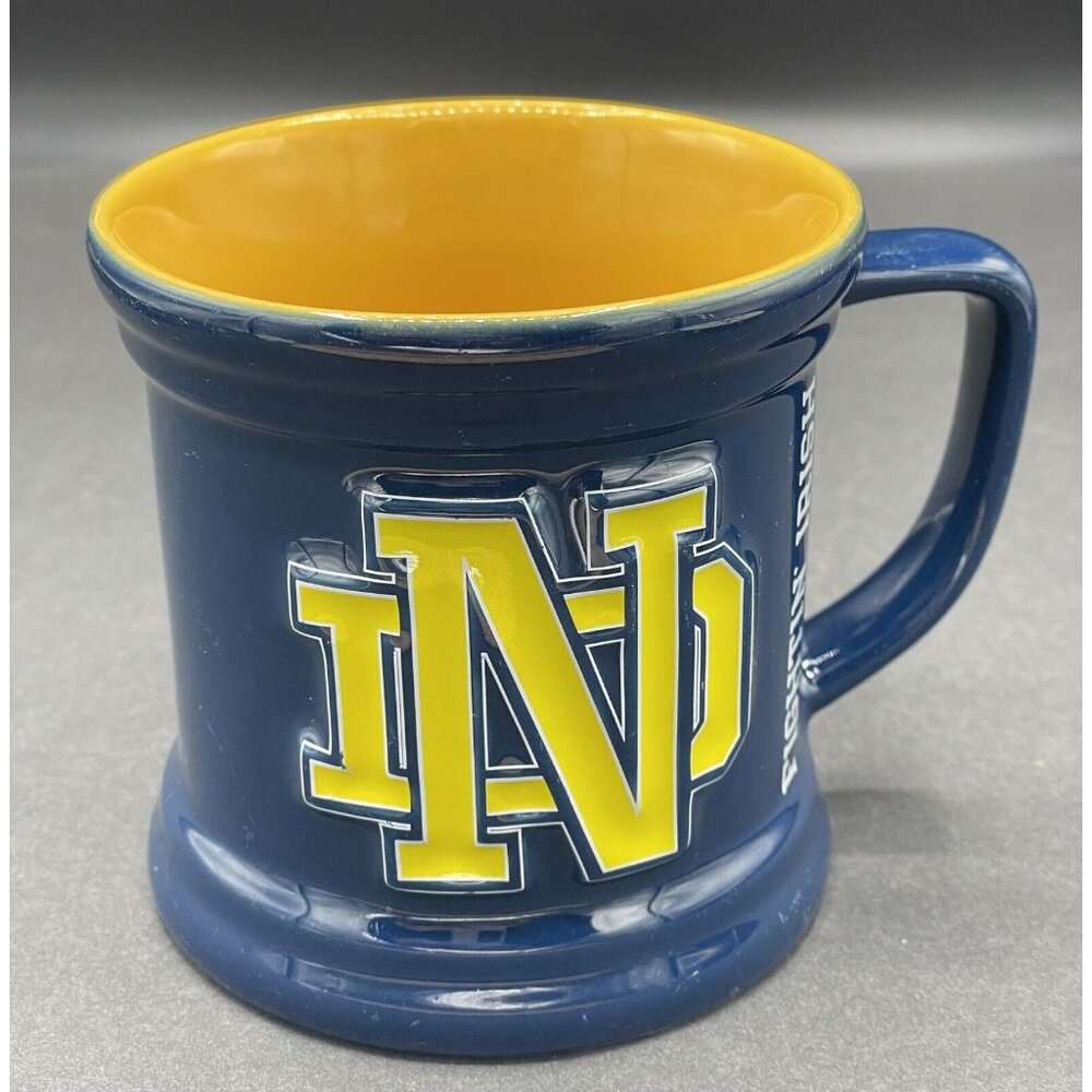 Notre Dame Fighting Irish Ceramic Coffee Mug NCAA Embossed Cup